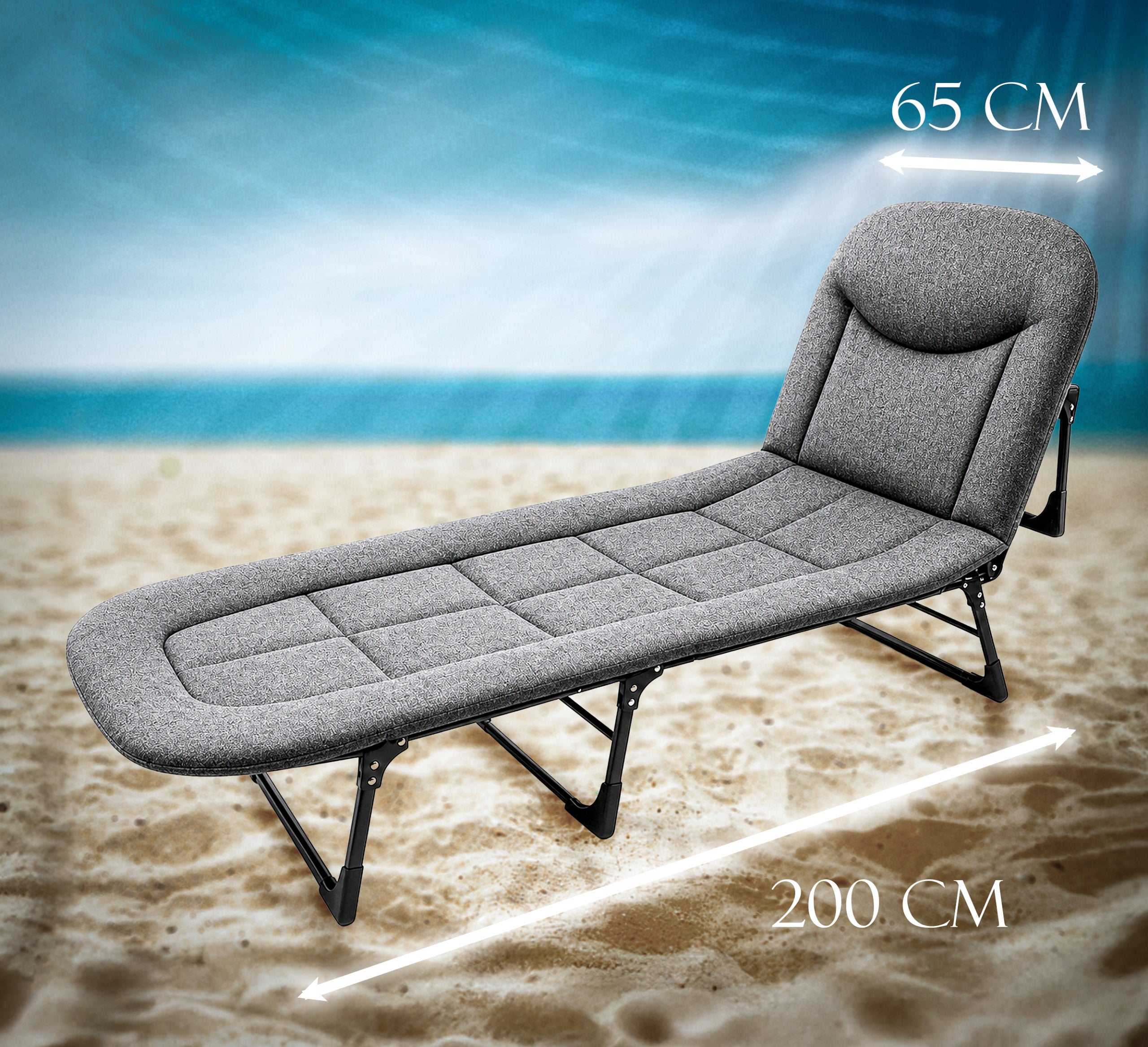 Sun Lounger Garden Travel Bed Mattress Lightweight Portable Field Packaging status original