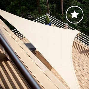 Sun Protection Garden Sail 5x5x5m Terrace Balcony Strong Cream Brand no brand