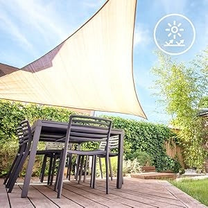 Sun Protection Garden Sail 5x5x5m Terrace Balcony Strong Cream Length 5 cm