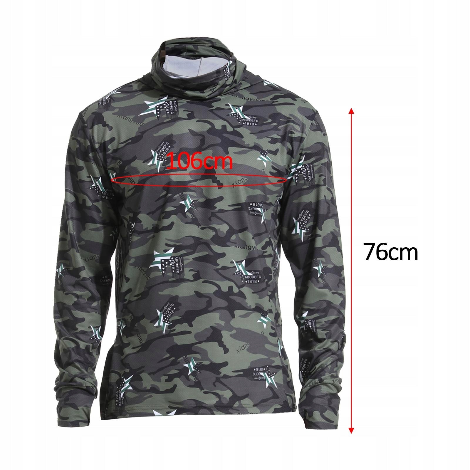 Sun Protection for Men, Hoodie Shirt, Fishing Shirt, Comfortable, L Green Packaging status original