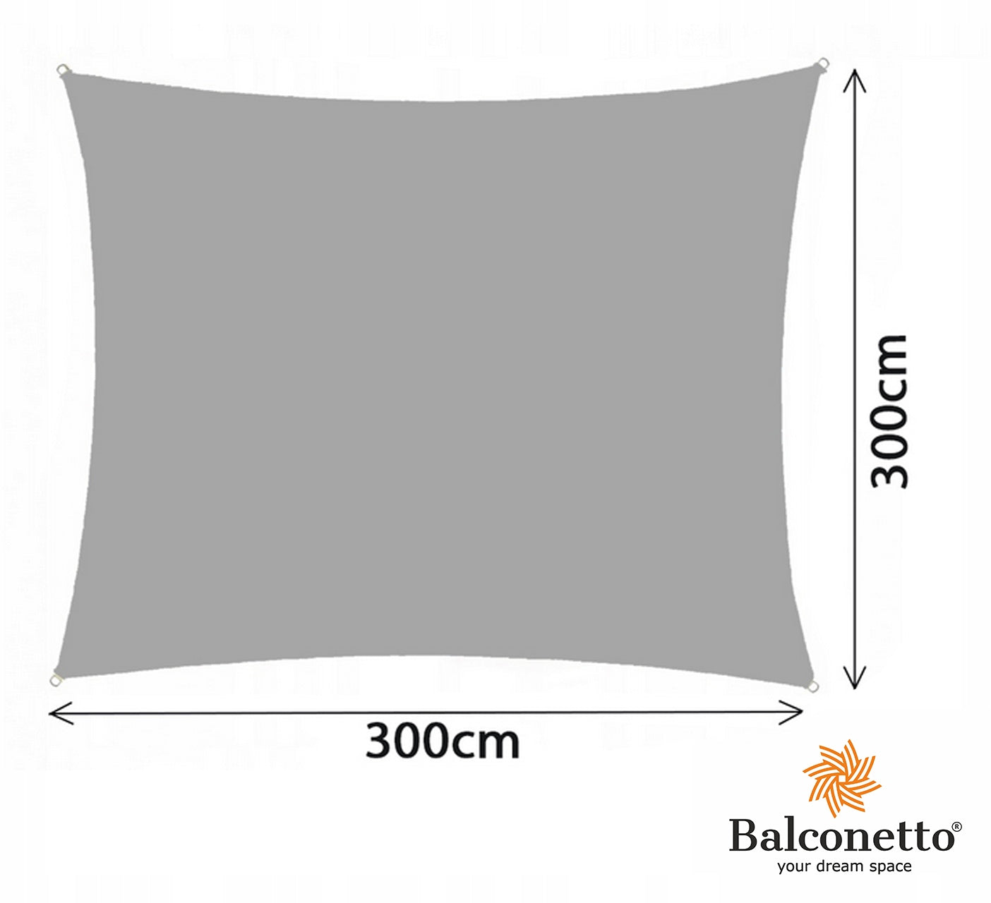 Sun Sail 3x3 m Grey Square UV Garden Awning For Terrace Manufacturer code DUŻY MARKIZA KWADRAT KWADRATOWY osłona