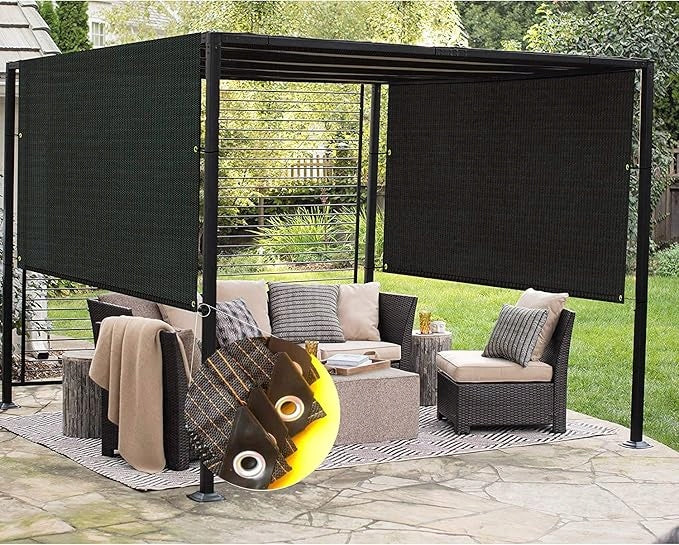 Sun Sail 4x4m Black for Garden and Terrace Length 400 cm