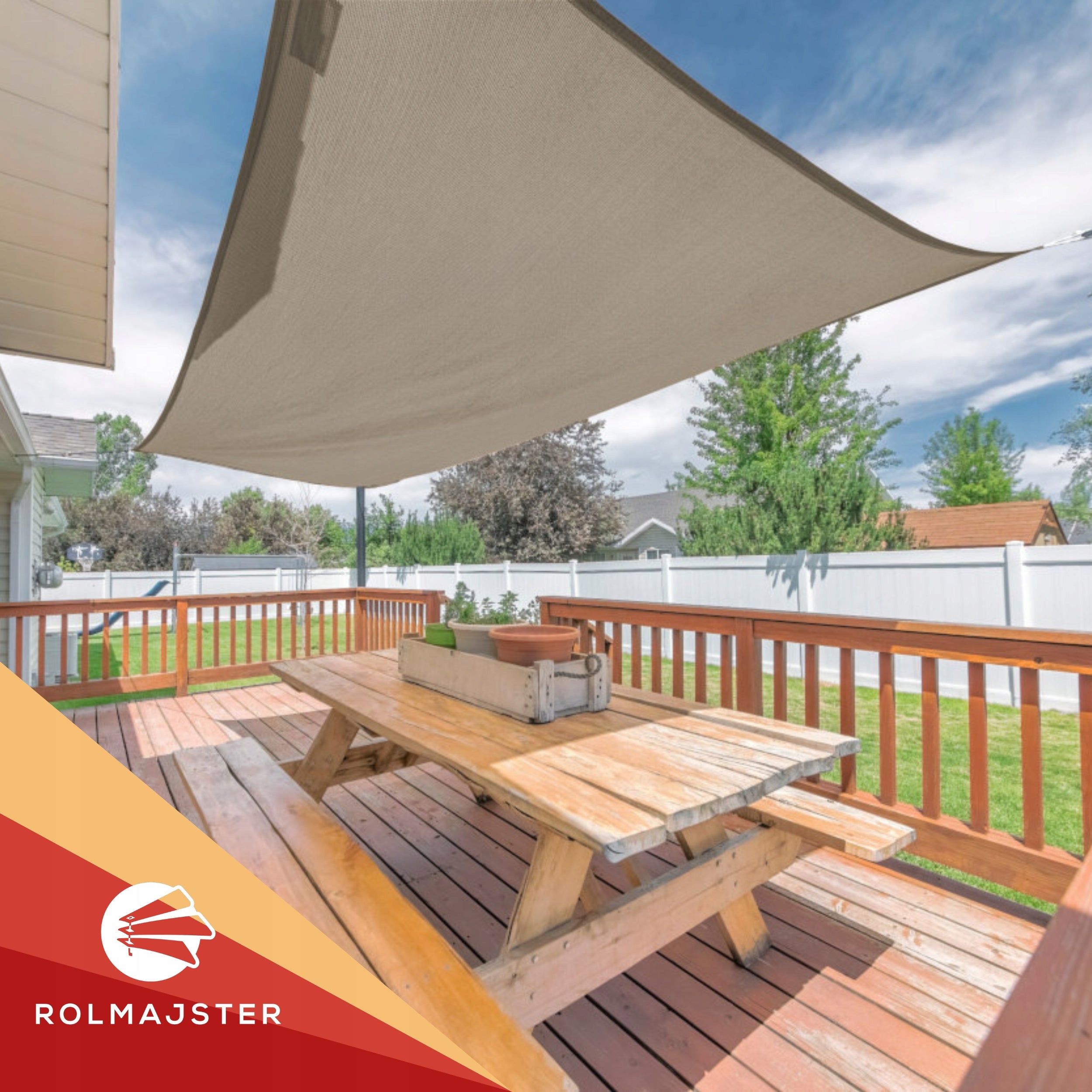 Sun Sail Garden Waterproof 4x5m Rectangle Awning BEIGE Brand Karpol