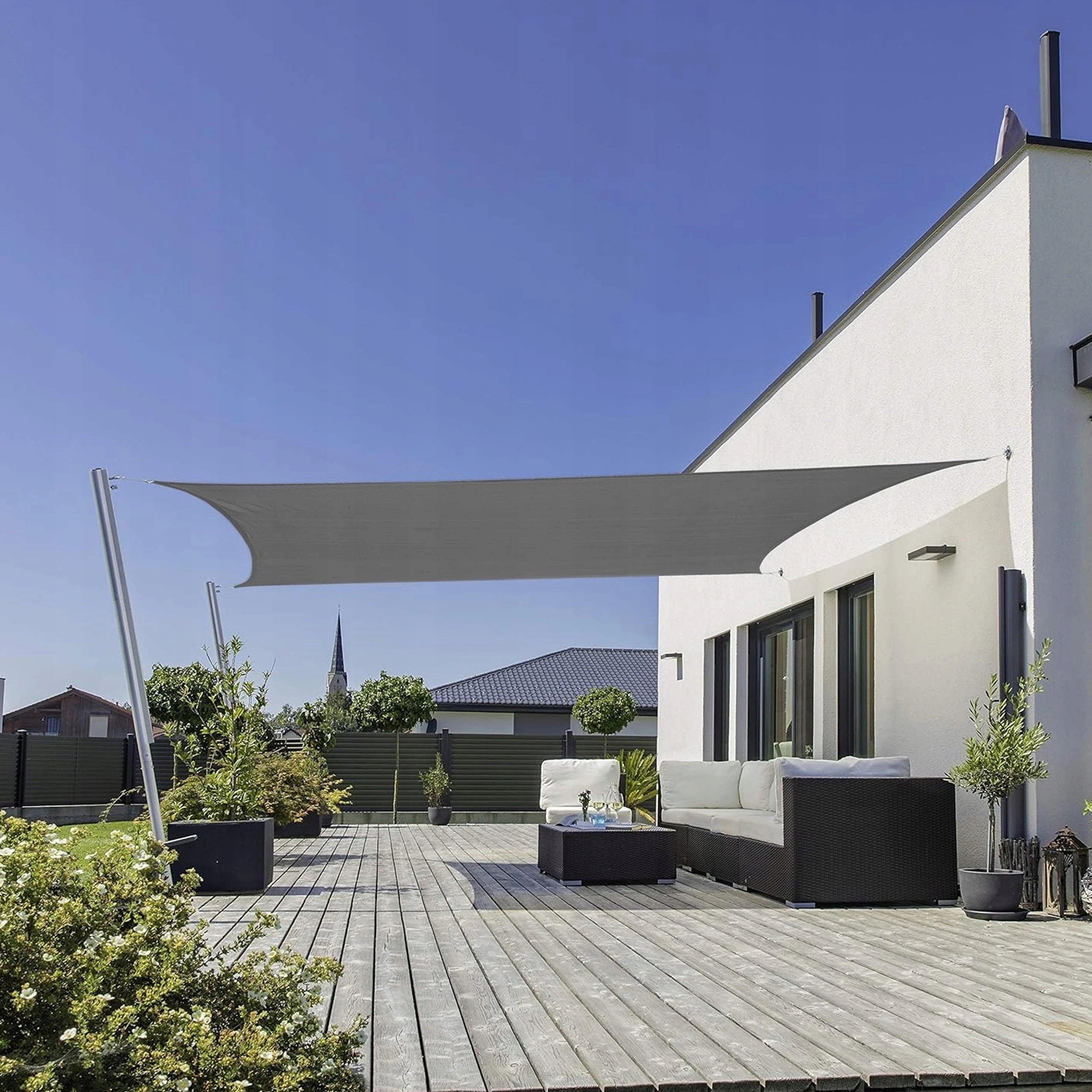 Sun sail garden umbrella shader rectangle awning 4x5 m Length 500 cm