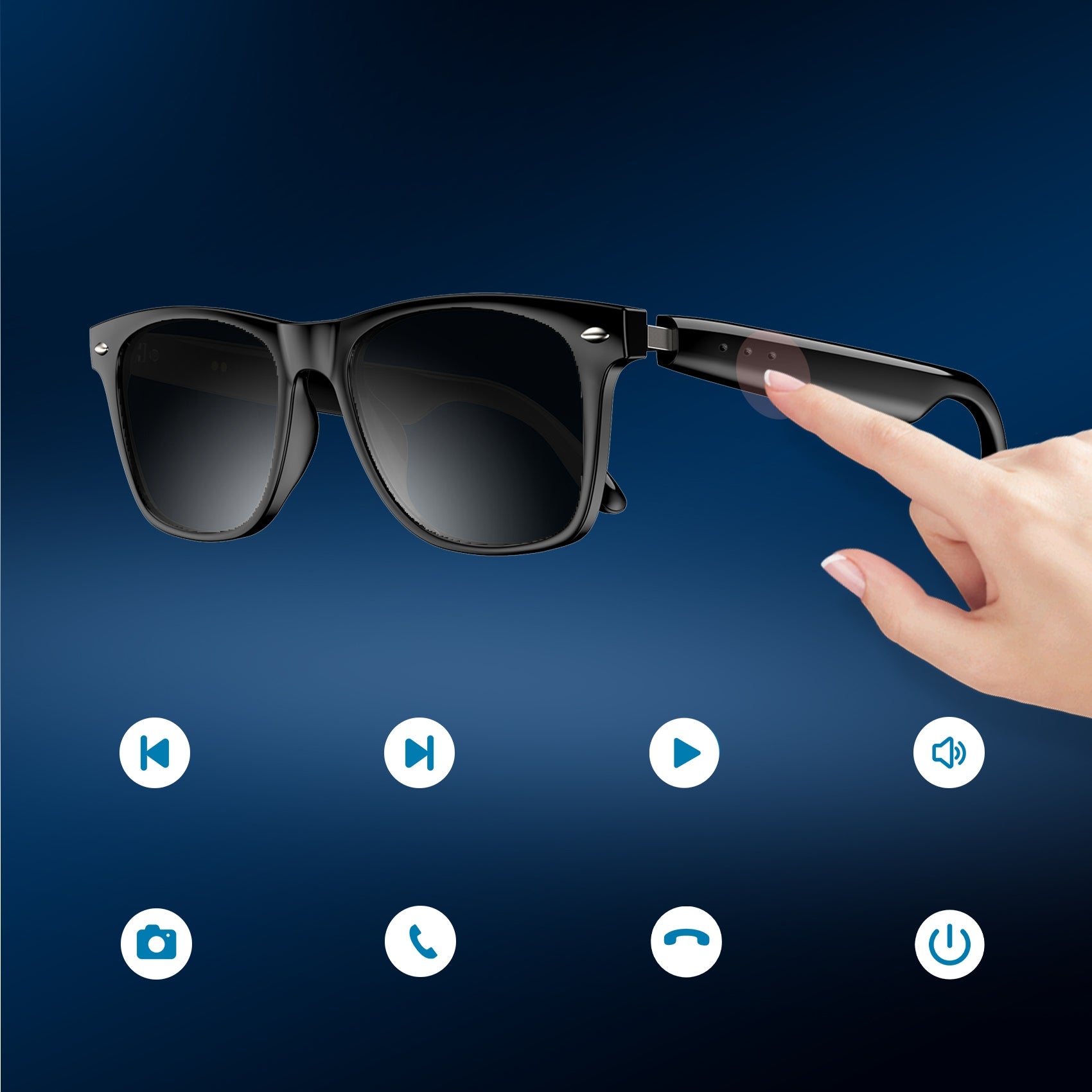 Sunglasses, UV 400,Smart Glasses with Bluetooth Audio, Open-Ear Headphones Manufacturer code BVD1-MJ