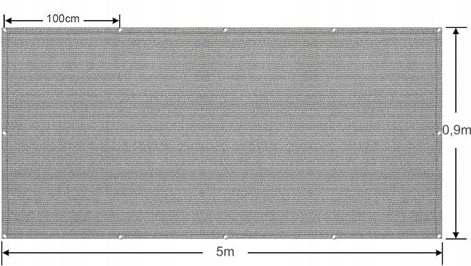 Sunshade Sail Mat For Balcony Garden Awning GRAY 5m Manufacturer code T04