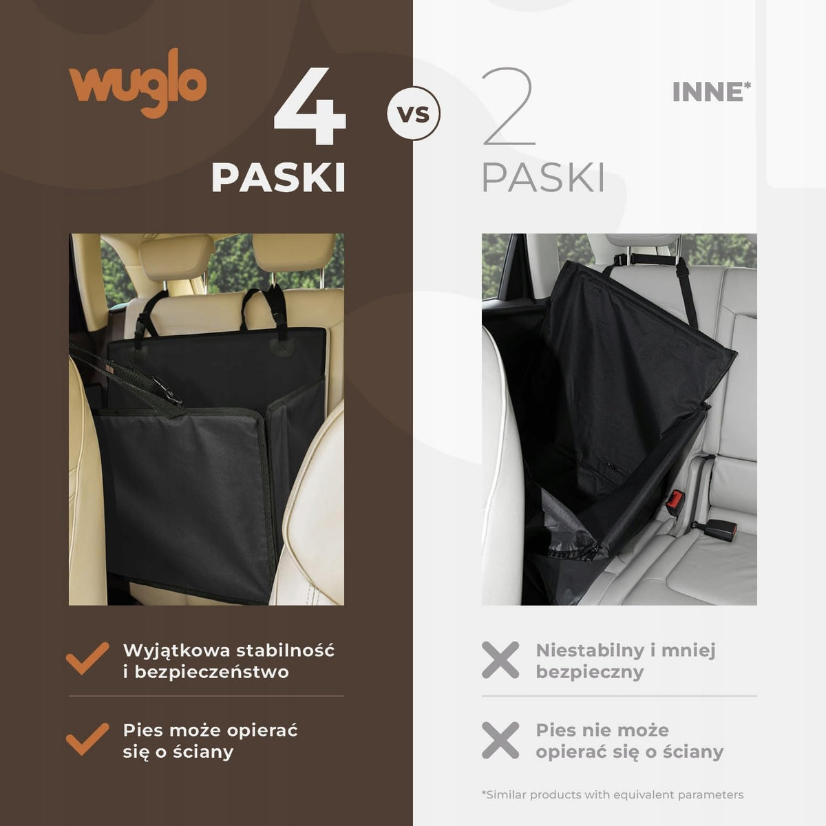 Super Stable Wuglo Dog Car Seat in Size L, Black Manufacturer code PS-2-L