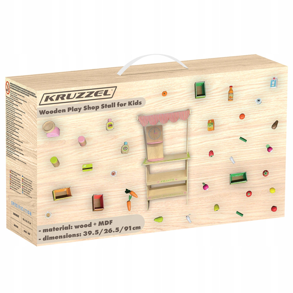 Supermarket for Children Toy Shop Wooden Stall Cash Register + Accessories EAN (GTIN) 5900779954403