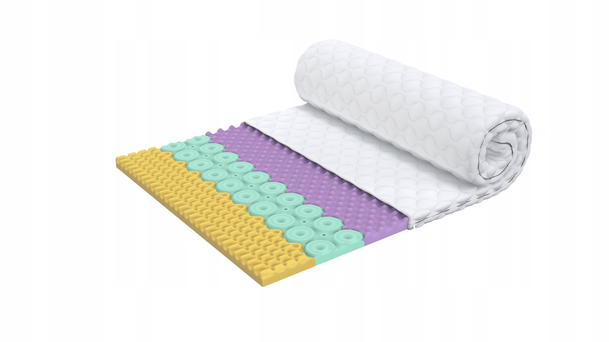 Surface Mattress 160x200 x 5cm, H3, 7 zones, profiled topper; Mattress width 160 cm