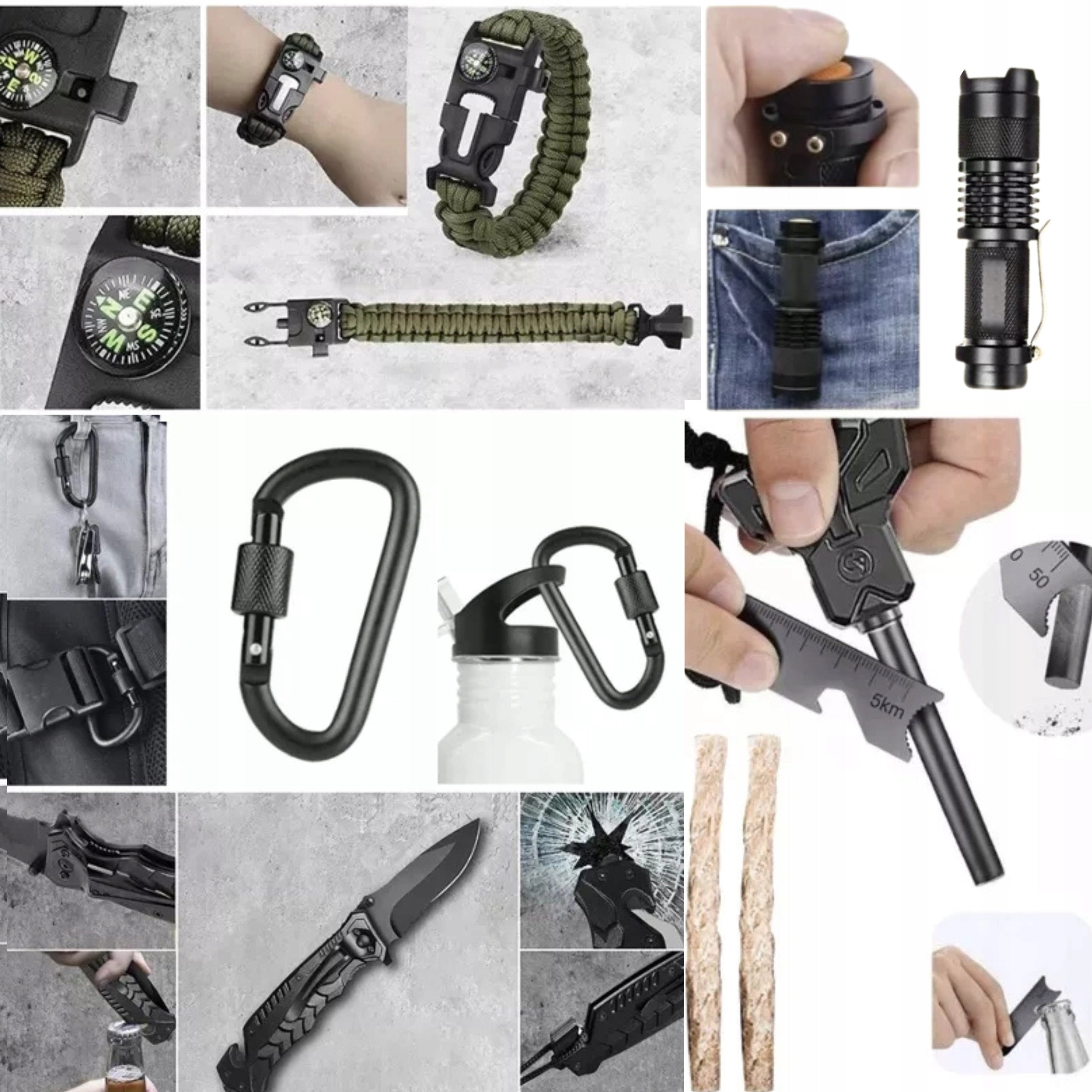 Survival Backpack with Equipment Survival Kit First Aid Kit Sleeping Bag 70in1 Packaging status original