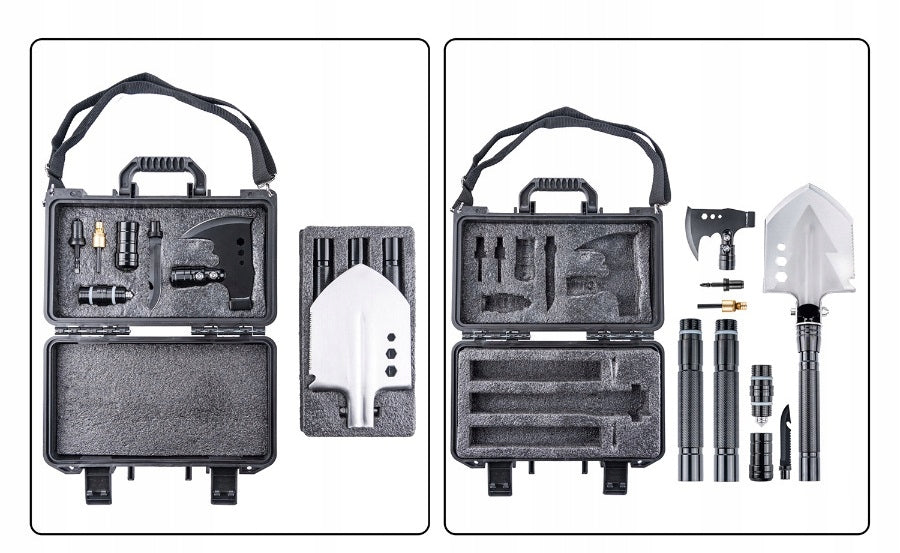 Survival set sapper axe knife flint 13in1 in suitcase Model SD14X-2-F8