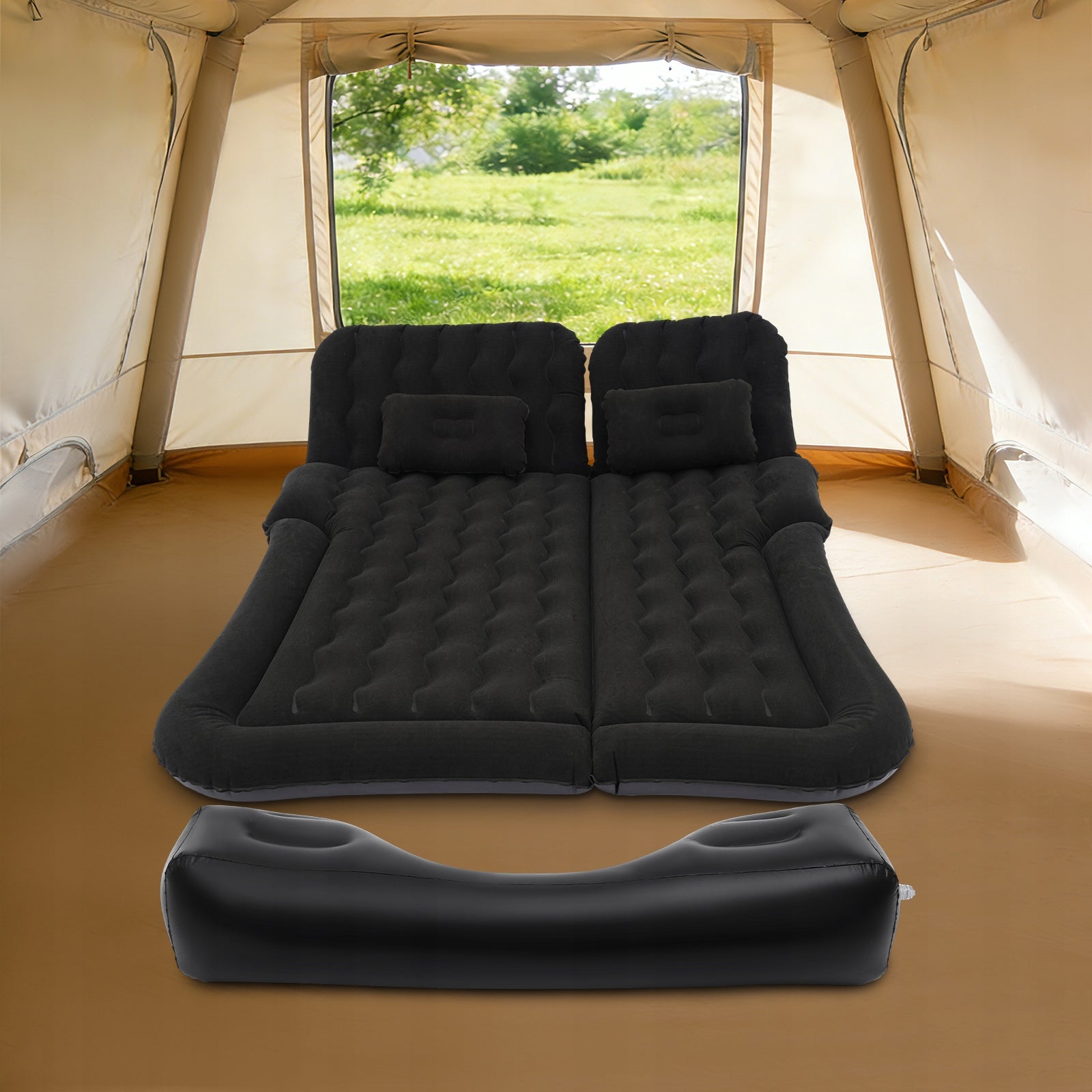 Suv Air Mattress Car Inflatable Bed + Electric Air Pump 5.71*4.13ft Black Manufacturer code AYES0