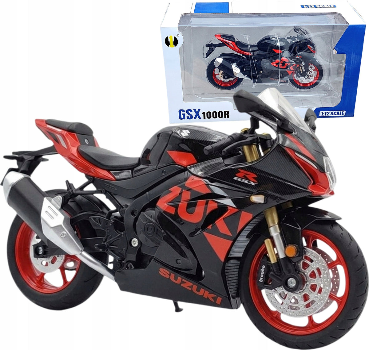 Suzuki GSX 1000R 1:12 motorcycle model light and sound black