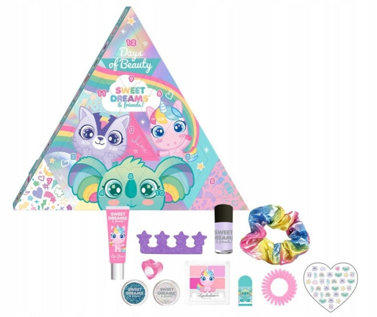 Sweet Dreams UNICORN Surprise Calendar with Cosmetics for Children 12days