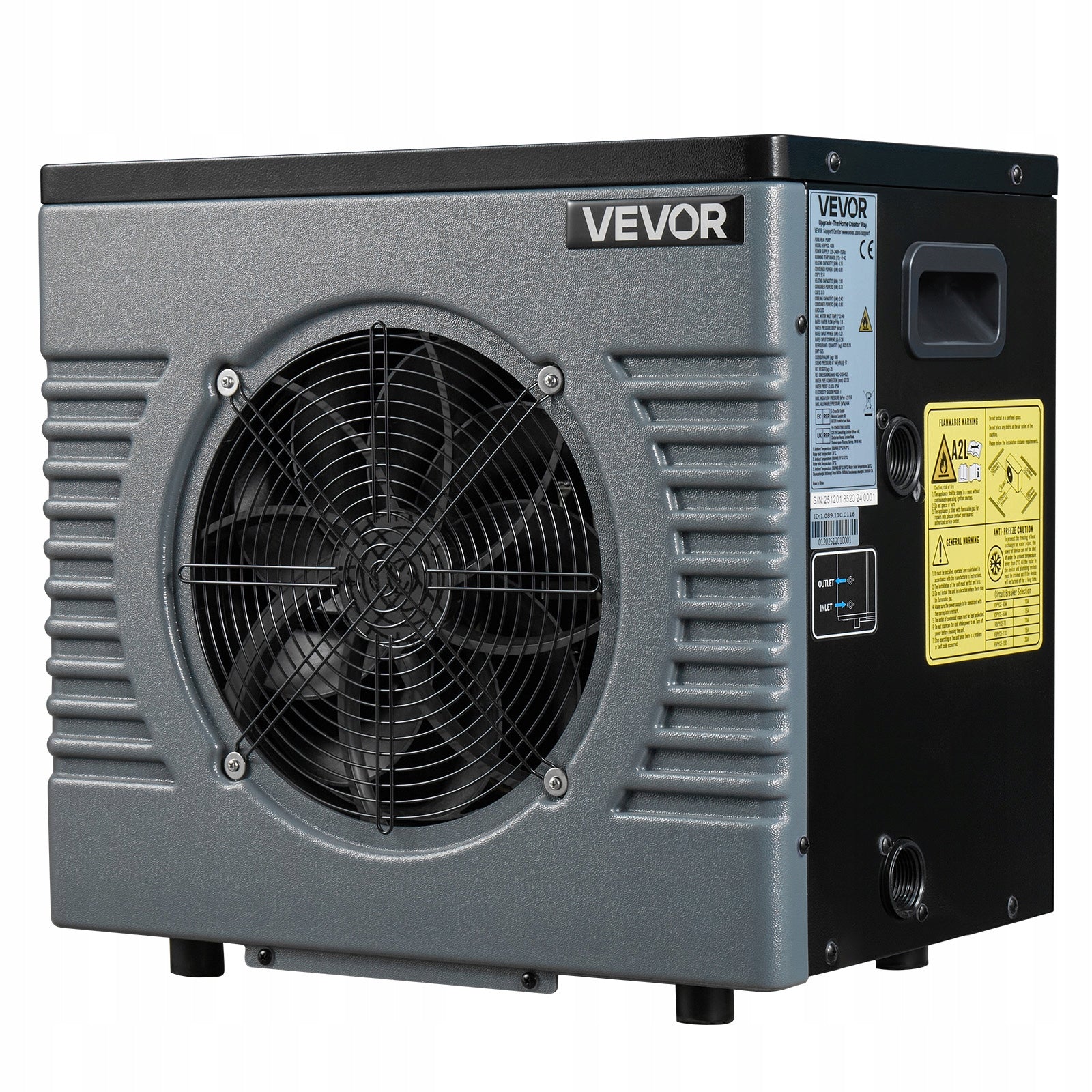 Swimming Pool Heat Pump 4160W Low Noise With Heating And Cooling Mode Brand Vevor
