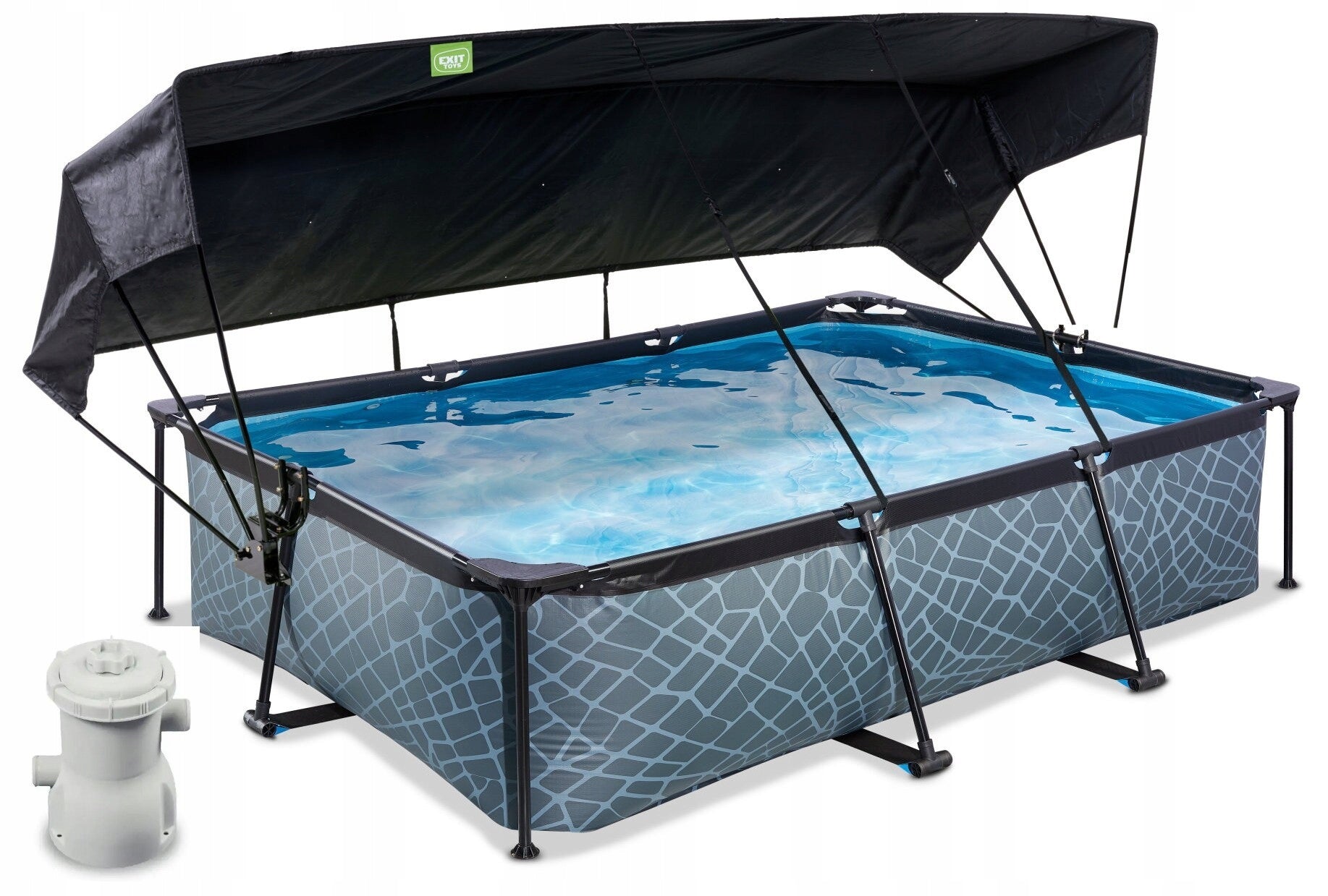 Swimming pool EXIT rectangular 300x200x65 cm sun visor pump