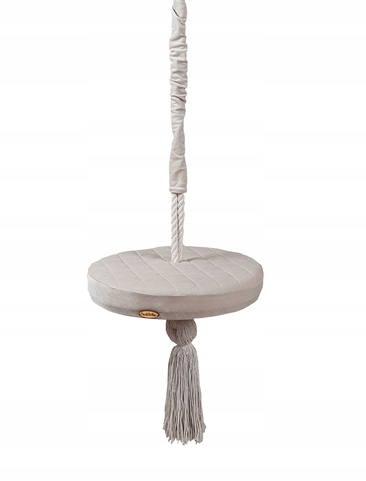 Swing ring for children home garden, disc BEIGE