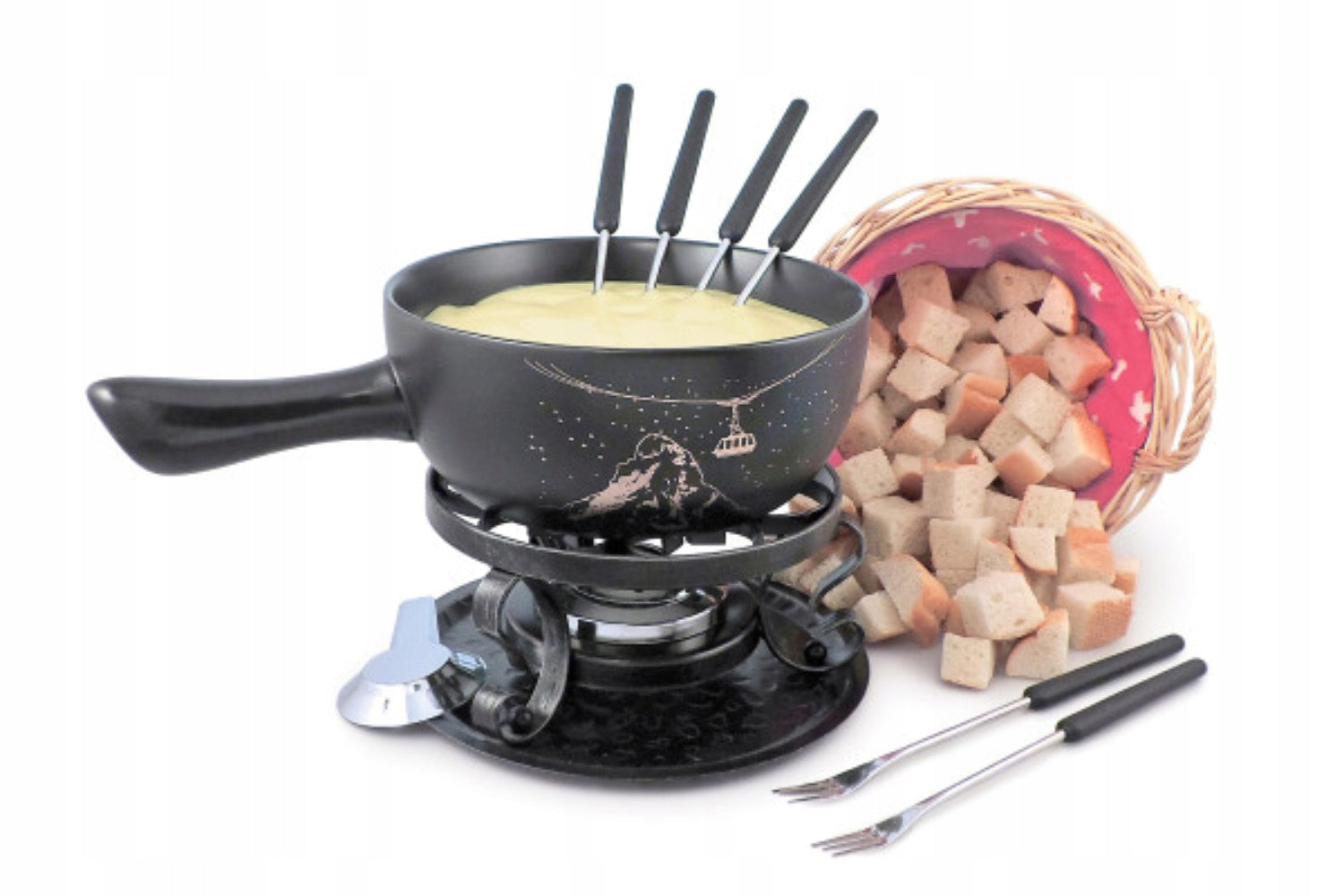 Swissmar Gruyere Ceramic Cheese FONDUE SET for 6 People GIFT