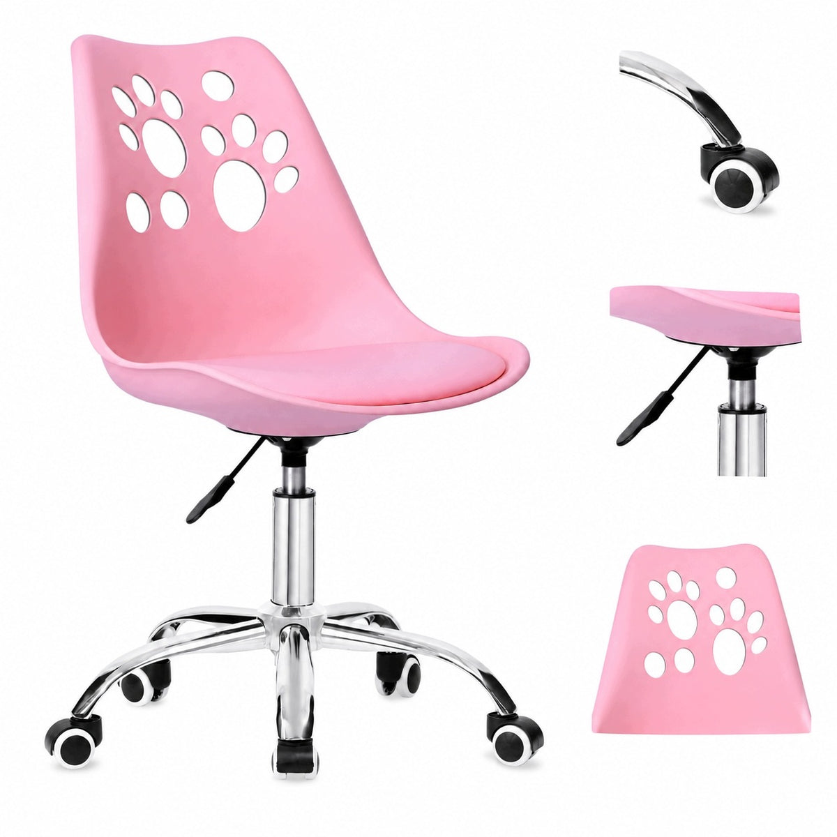 Swivel Chair Children's Desk Chair Girls Pink Adjustable