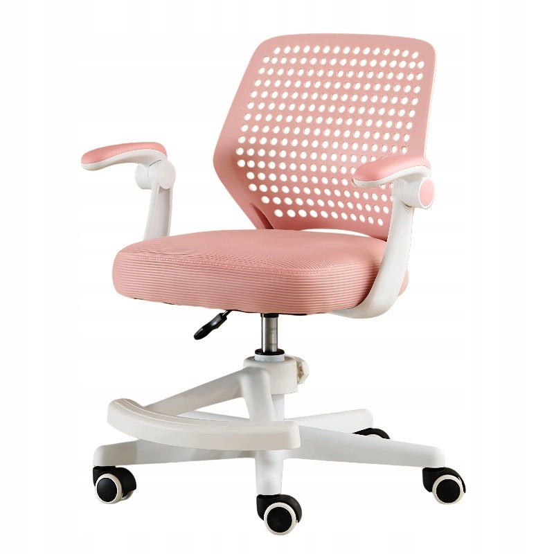 Swivel Chair with Footrest for Child PINK for School Desk