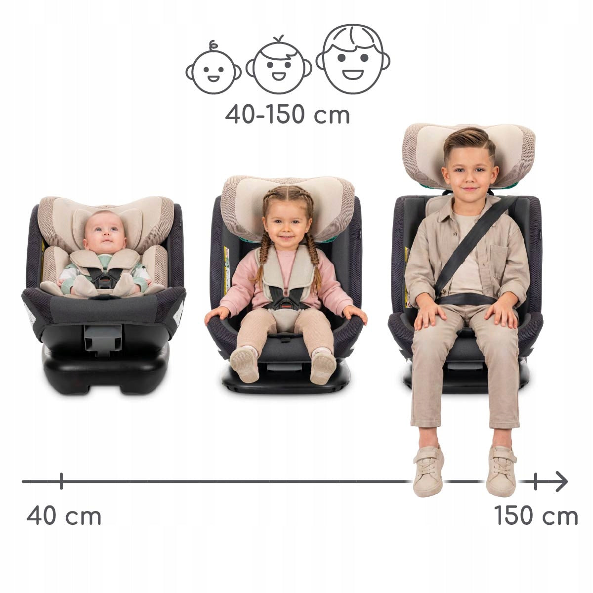 Swivel car seat 360 i-Size for belt 40-150cm 0-36kg Sagitta Manufacturer code 10072192602