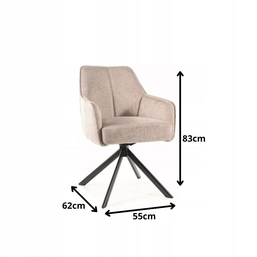 Swivel chair Notti Brego black frame/ light beige 31 Brand Signal
