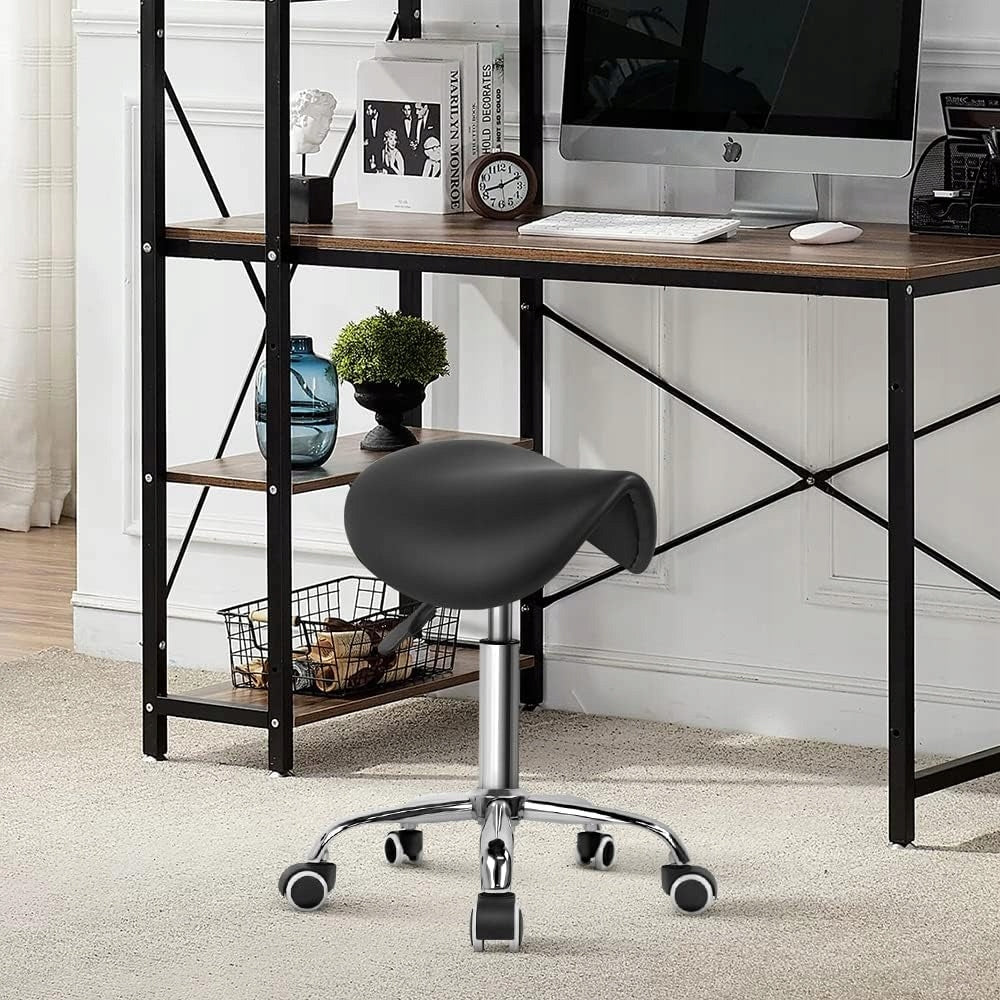 Swivel saddle stool height adjustment 45-61cm black to 135kg Brand no brand