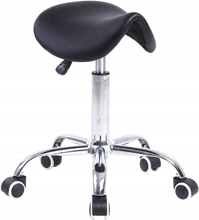 Swivel saddle stool height adjustment 45-61cm black to 135kg