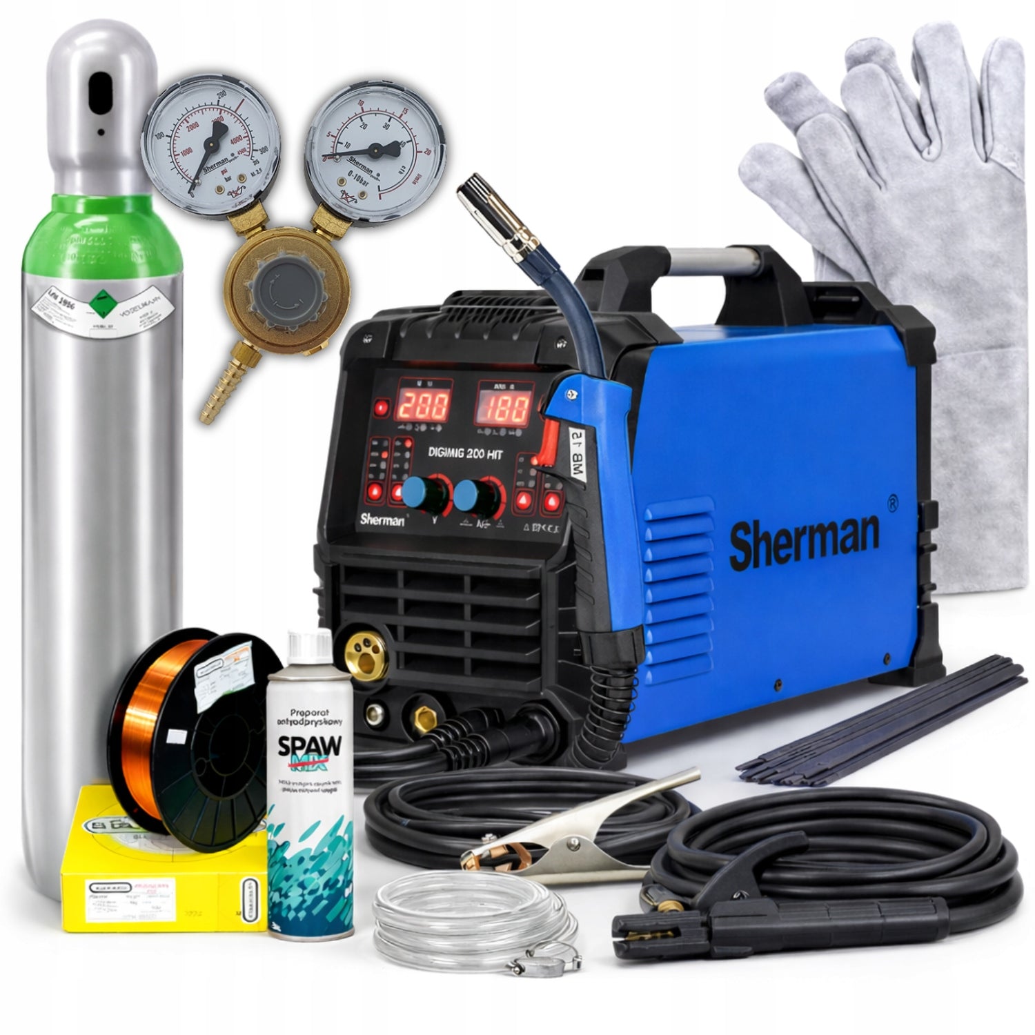 Synergistic inverter welder DIGIMIG 200 HIT MIG TIG MMA 200A Set