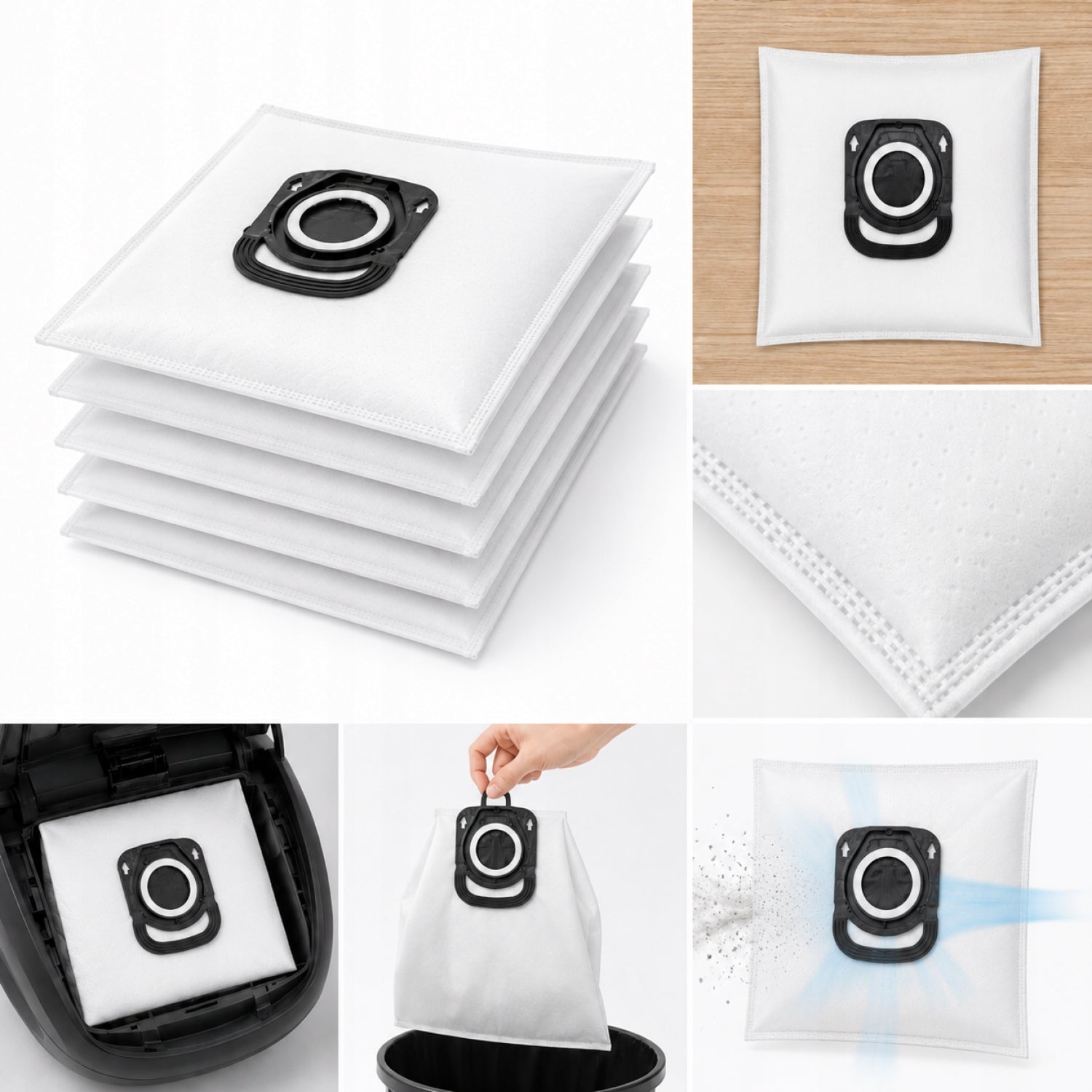Synthetic Bags for Tefal Compact Power TW3985 900W Vacuum Cleaner, 5 Pieces Packaging status original