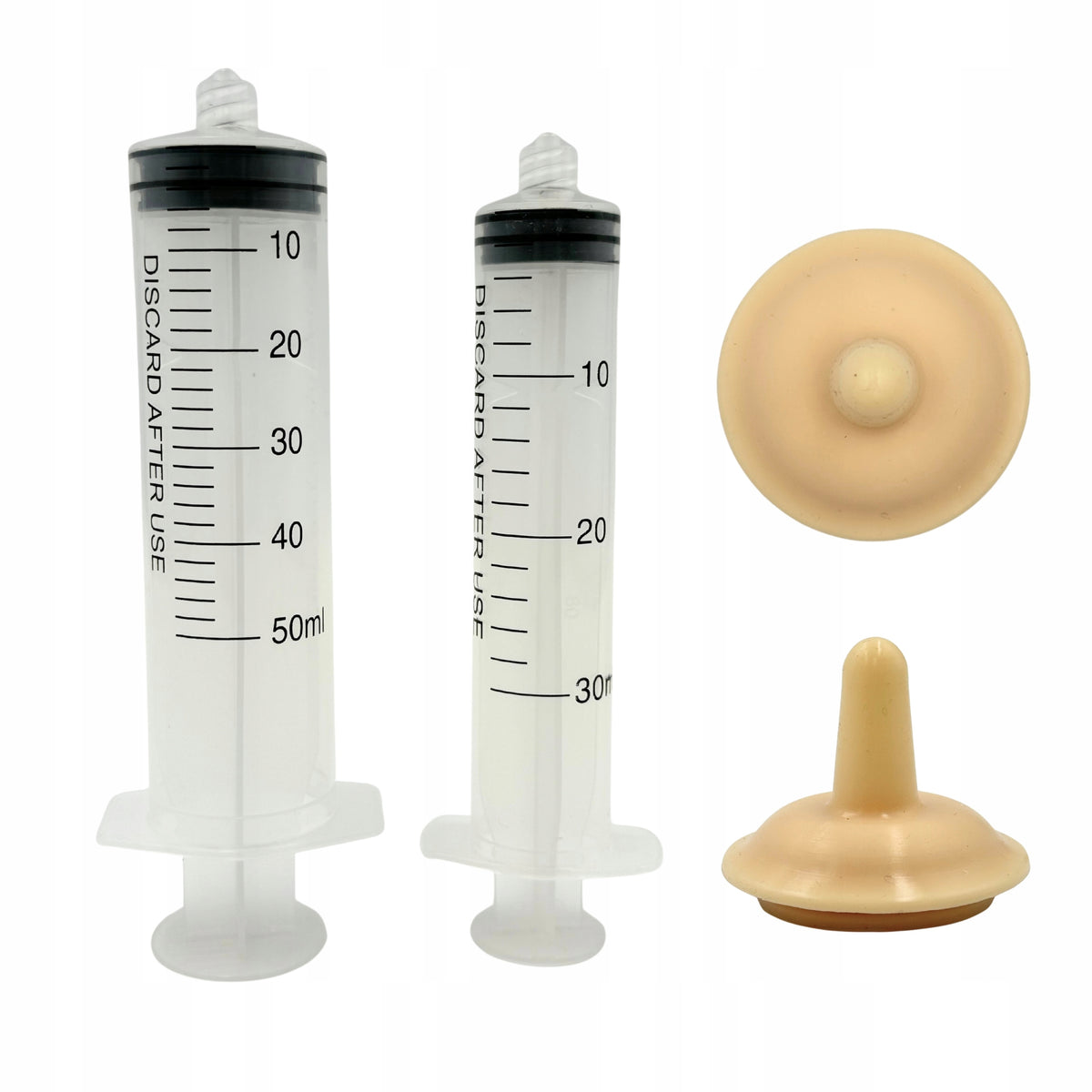 Syringes with teats L for feeding animals 30ml + 50ml