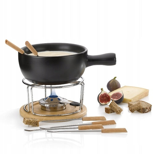 Sýrové fondue NATURA keramika, nerez, chrom, dřevo Packaging status original