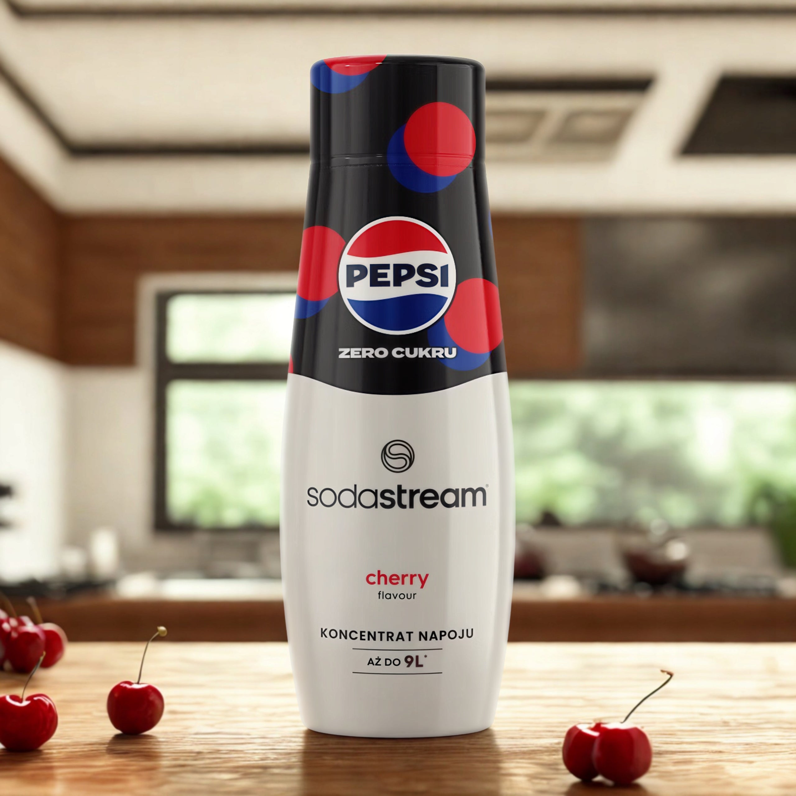 Syrup concentrate for gassing water SodaStream Pepsi Cherry Zero Sugar 440ml Packaging status original