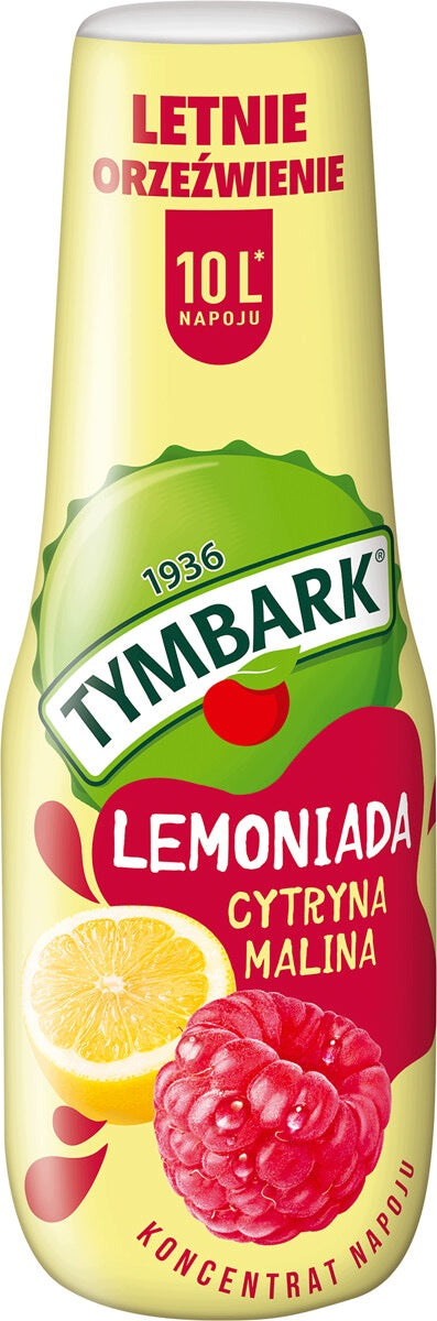 Syrup concentrate for water saturator drink Tymbark lemon raspberry 500ml soda Packaging status original