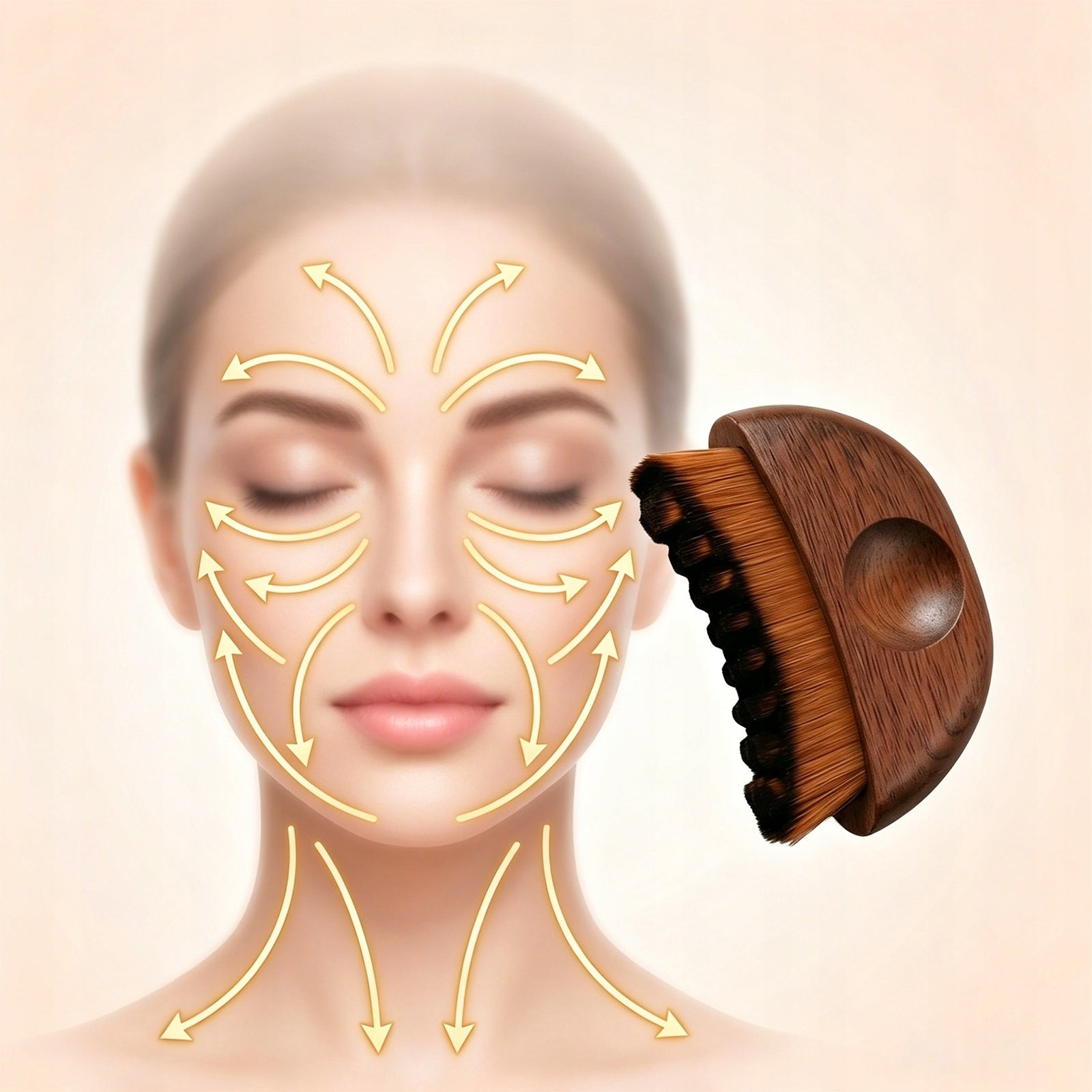 Szczotka do masażu limfatycznego + Gua Sha do pielęgnacji twarzy i ciała Brand no brand