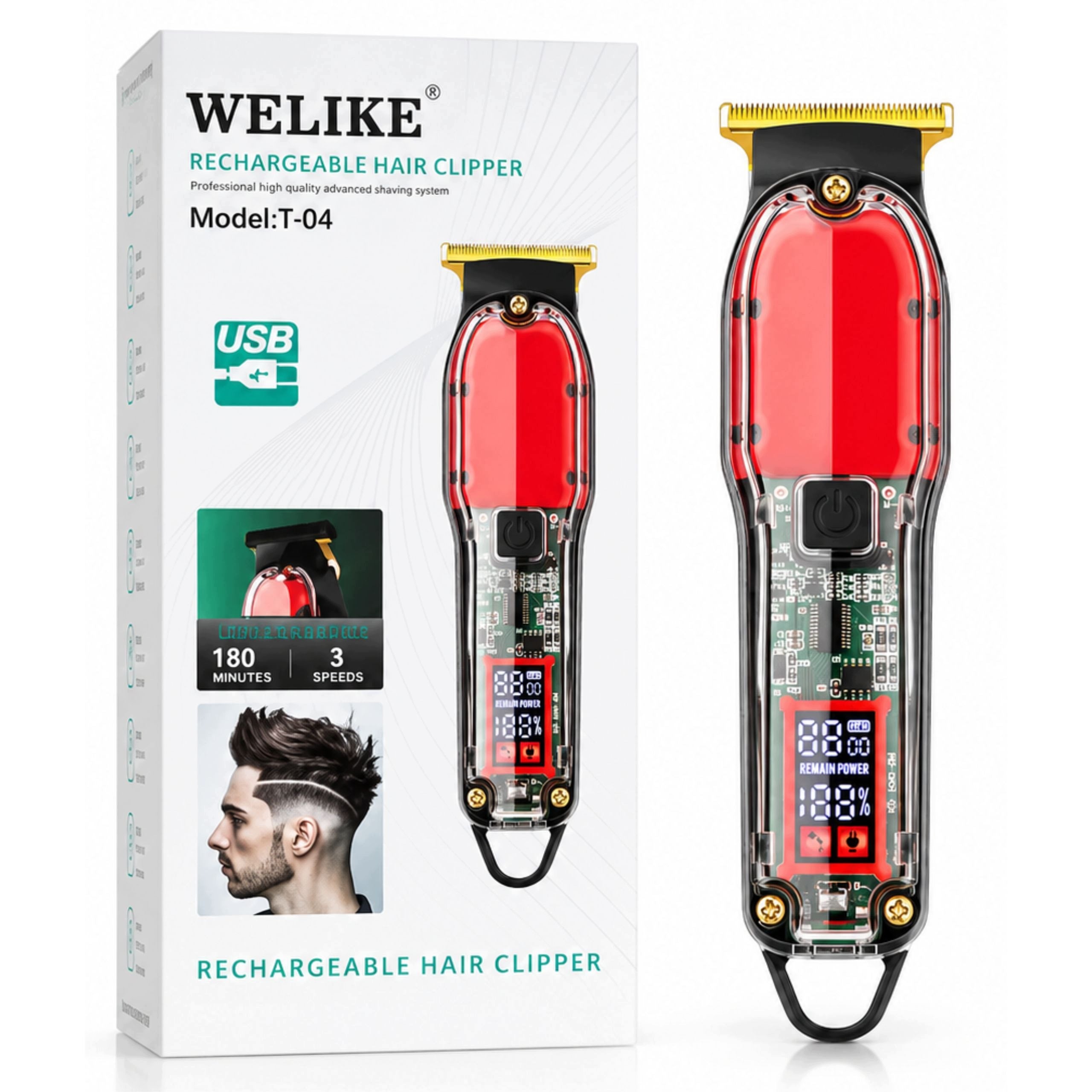 T-Blade Hair Beard Trimmer Perfect Barber Contours for Beard Styling Packaging status original