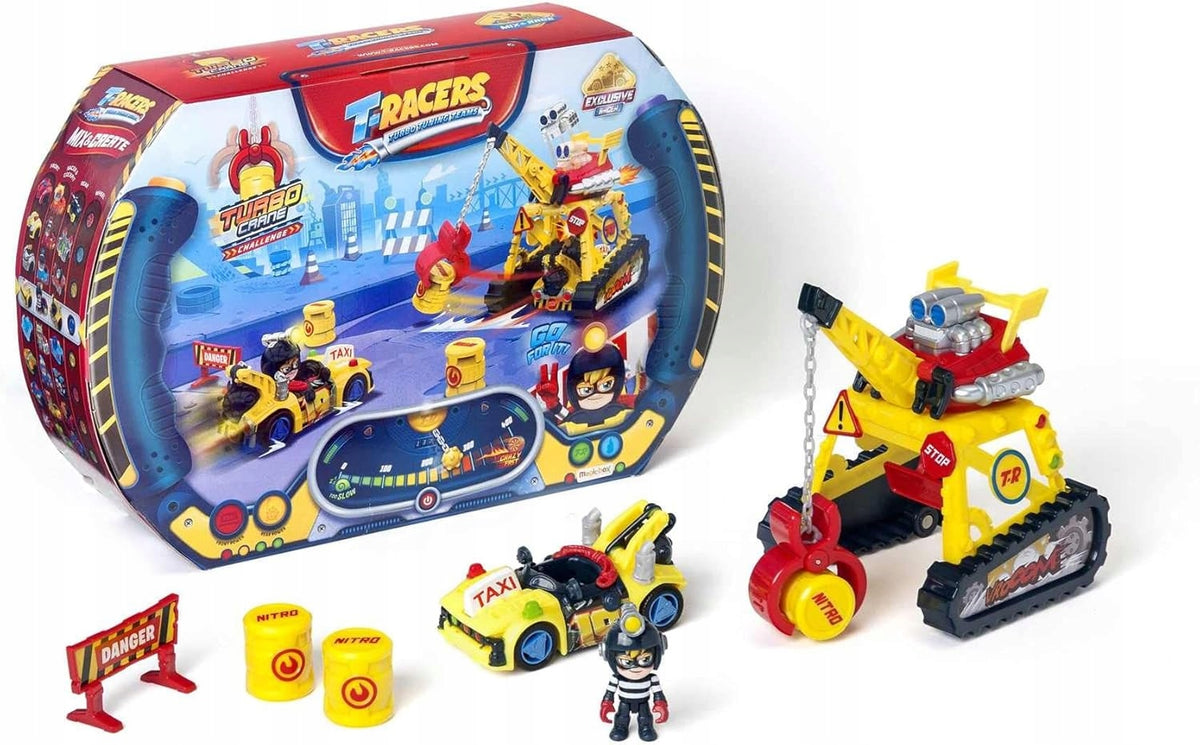 T-RACERS SET TURBO CRANE VEHICLE + FIGURE 015711