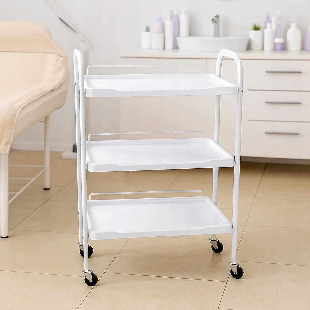 TABLE COSMETIC HELPER 3 SHELVES PVC WHEELS Brand Multico