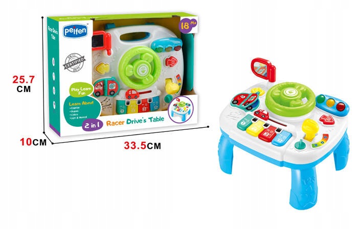 TABLE EDUCATIONAL PANEL INTERACTIVE STEERING WHEEL PIANO CHILDREN Brand MalPlay