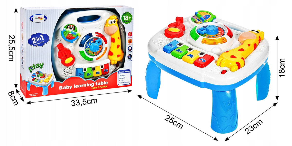 TABLE EDUCATIONAL TABLE INTERACTIVE MUSIC PANEL 2in1 GIRAFFE Packaging status original