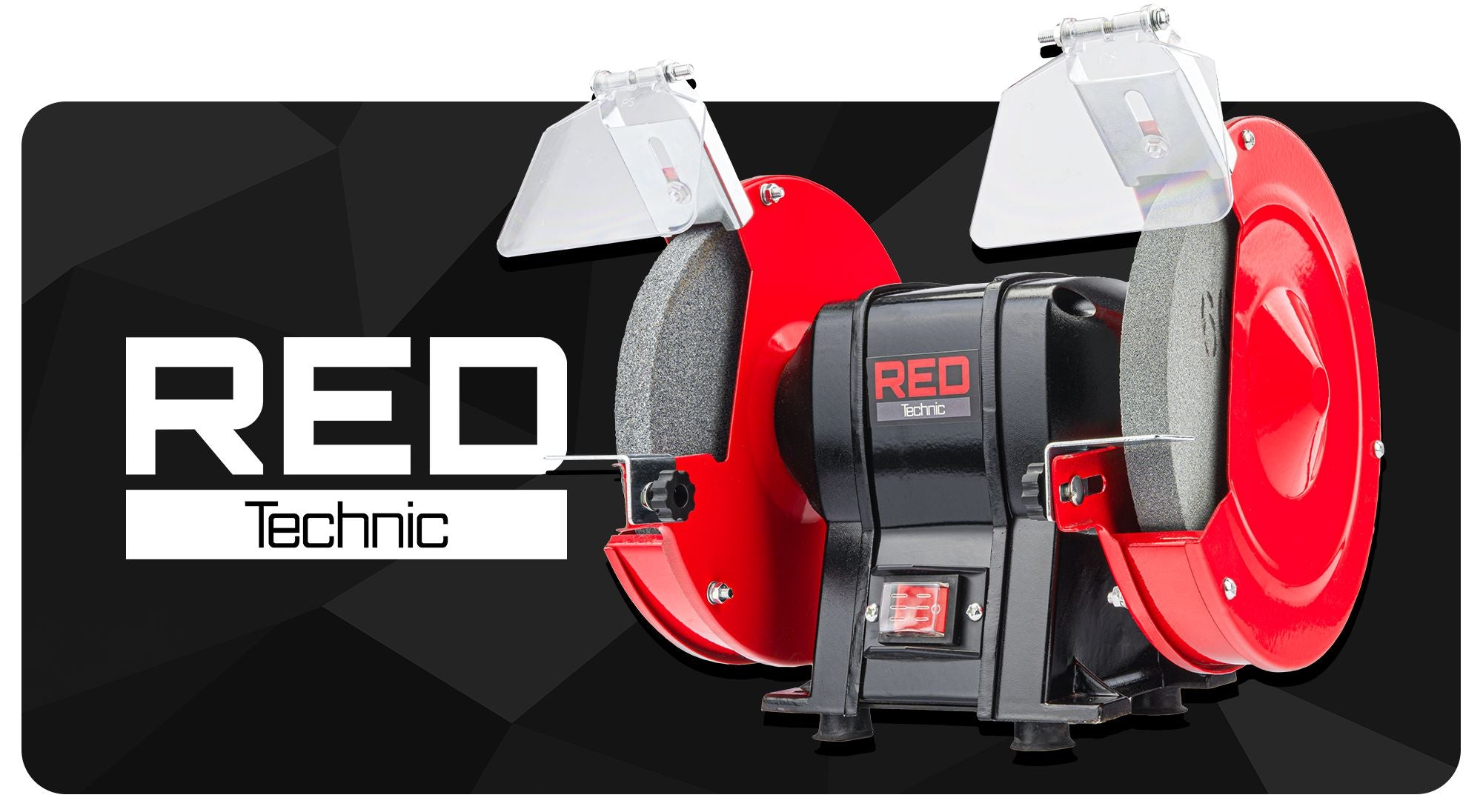 TABLE GRINDER 1700W STONE DOUBLE 2x STONE DISC 200MM STRONG Brand RED TECHNIC