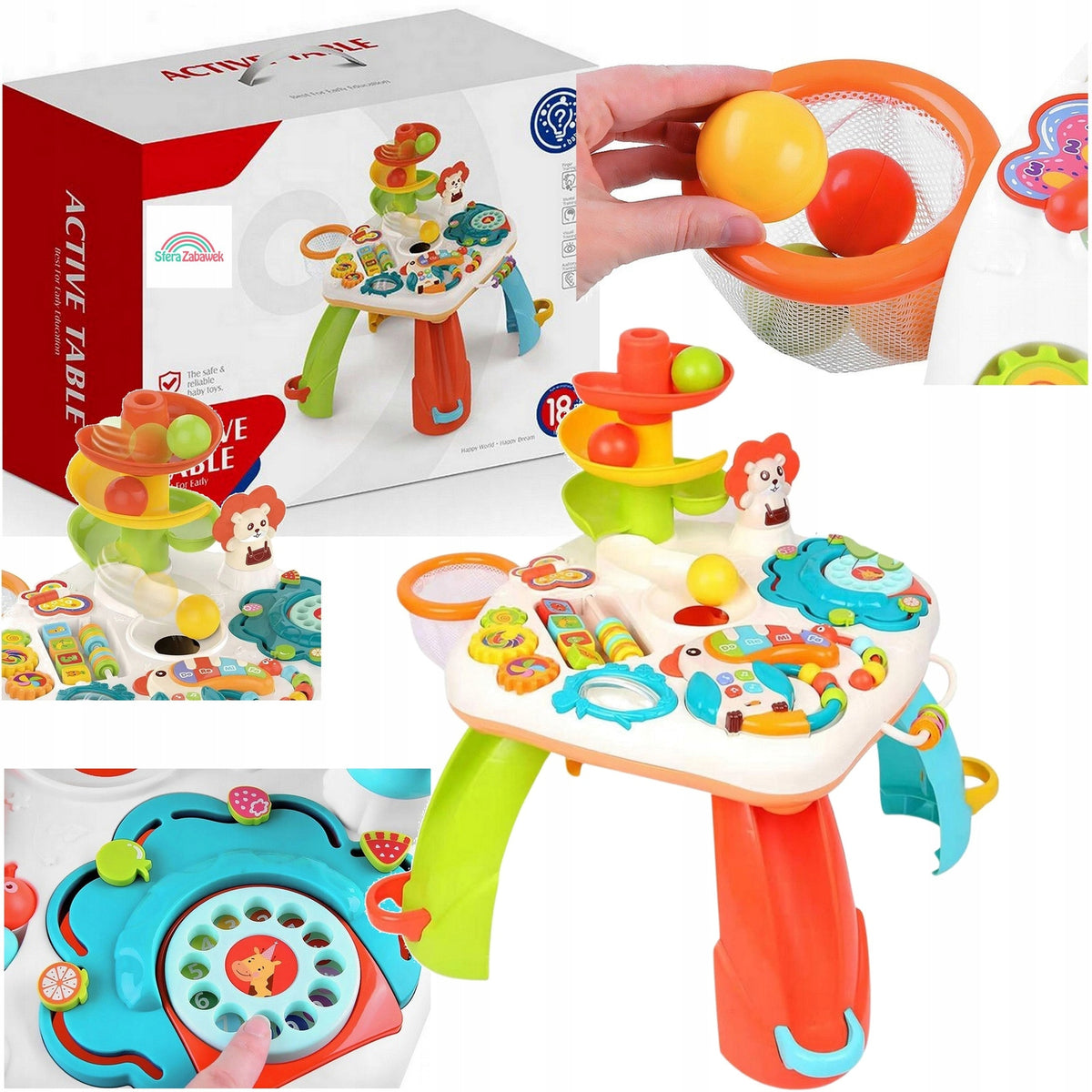 TABLE INTERACTIVE EDUCATIONAL BALL SLIDE BALLS PIANO PARROT Brand MalPlay