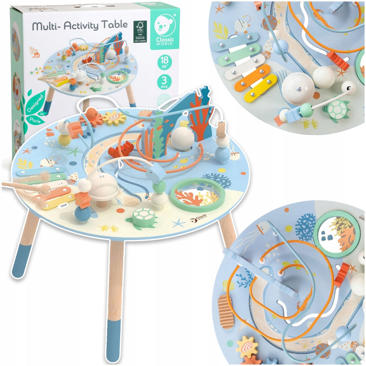 TABLE MUSIC PANEL Educational TABLE Interactive WOODEN Cymbals Manufacturer code Stolik interaktywny