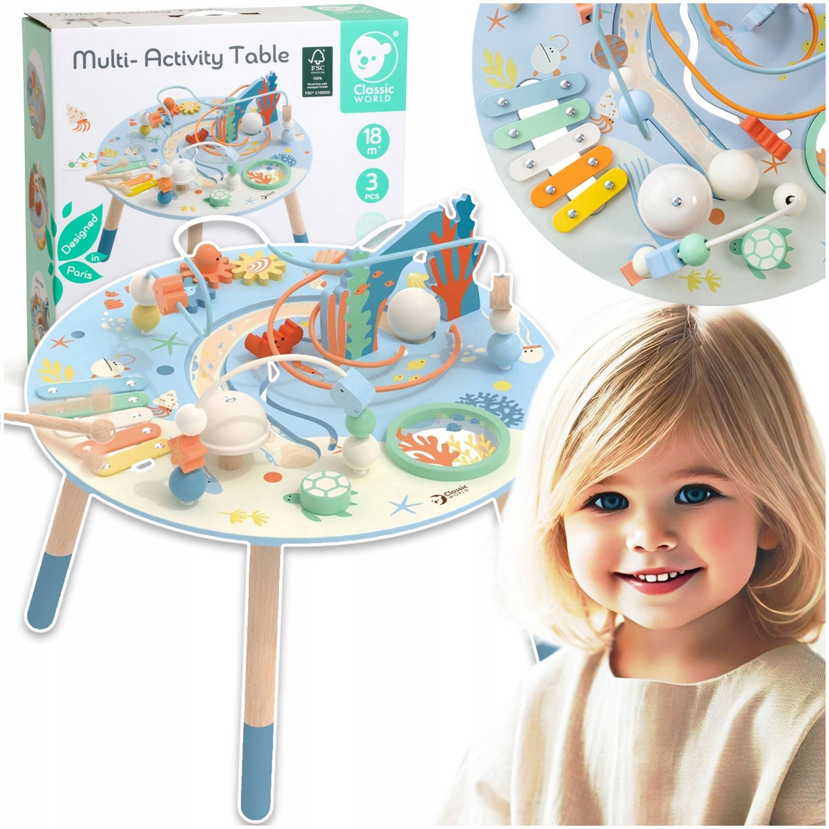 TABLE MUSIC PANEL Educational TABLE Interactive WOODEN Cymbals