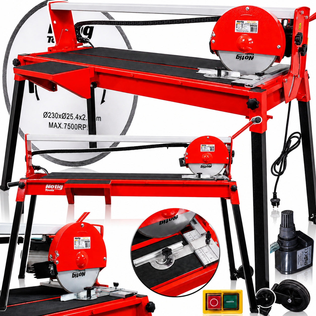 TABLE SAW FOR CUTTING GLAZE GRANITE TILE CUTTER WET 1750W