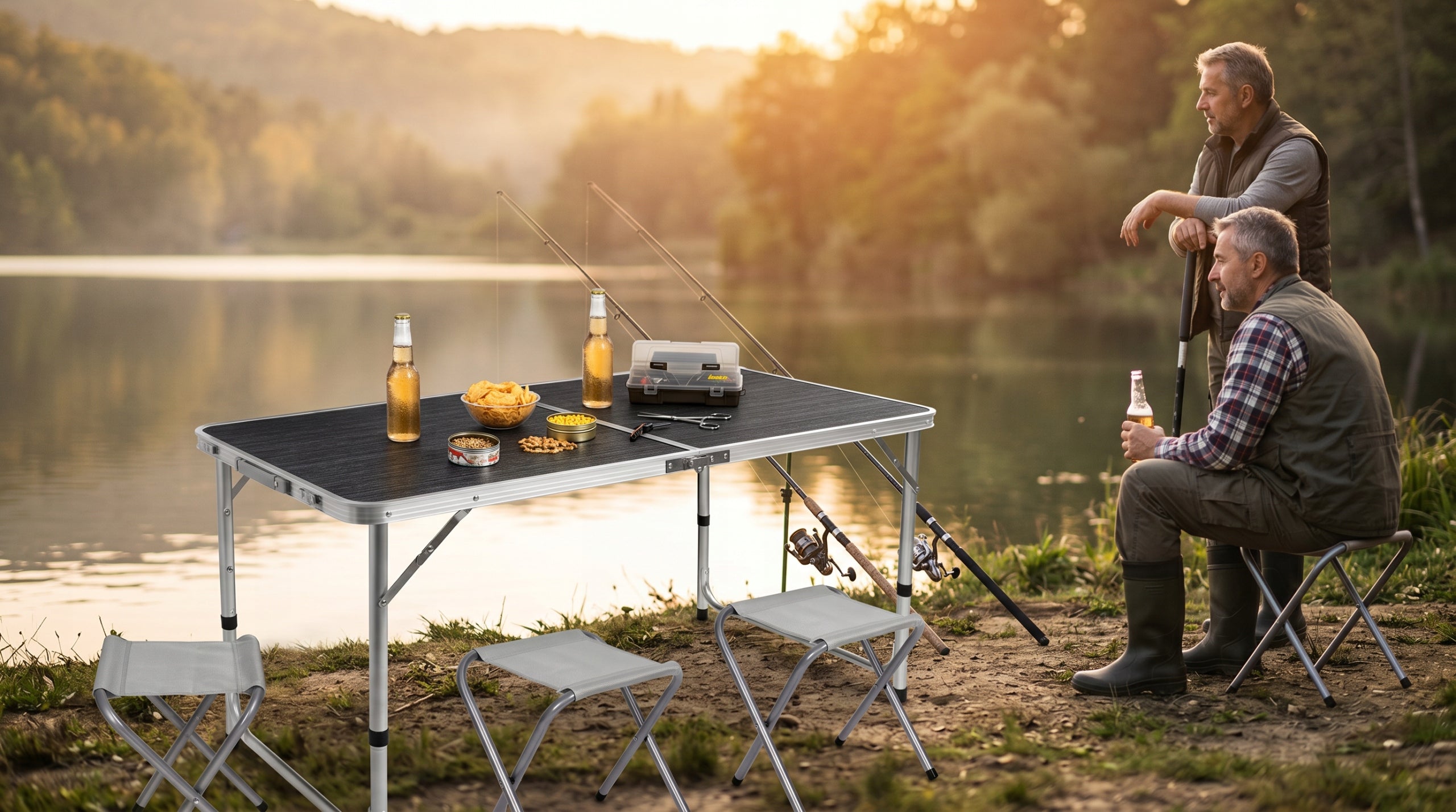 TABLE TOURIST TABLE FOLDING CAMPING LARGE 4 CHAIRS SUITCASE SET Brand no brand