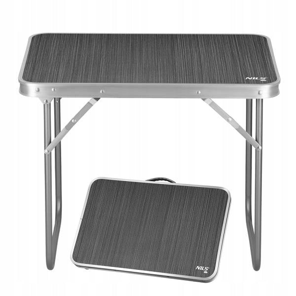TABLE Tourist table folding legs stable up to 30kg GREY 60x40cm NILS