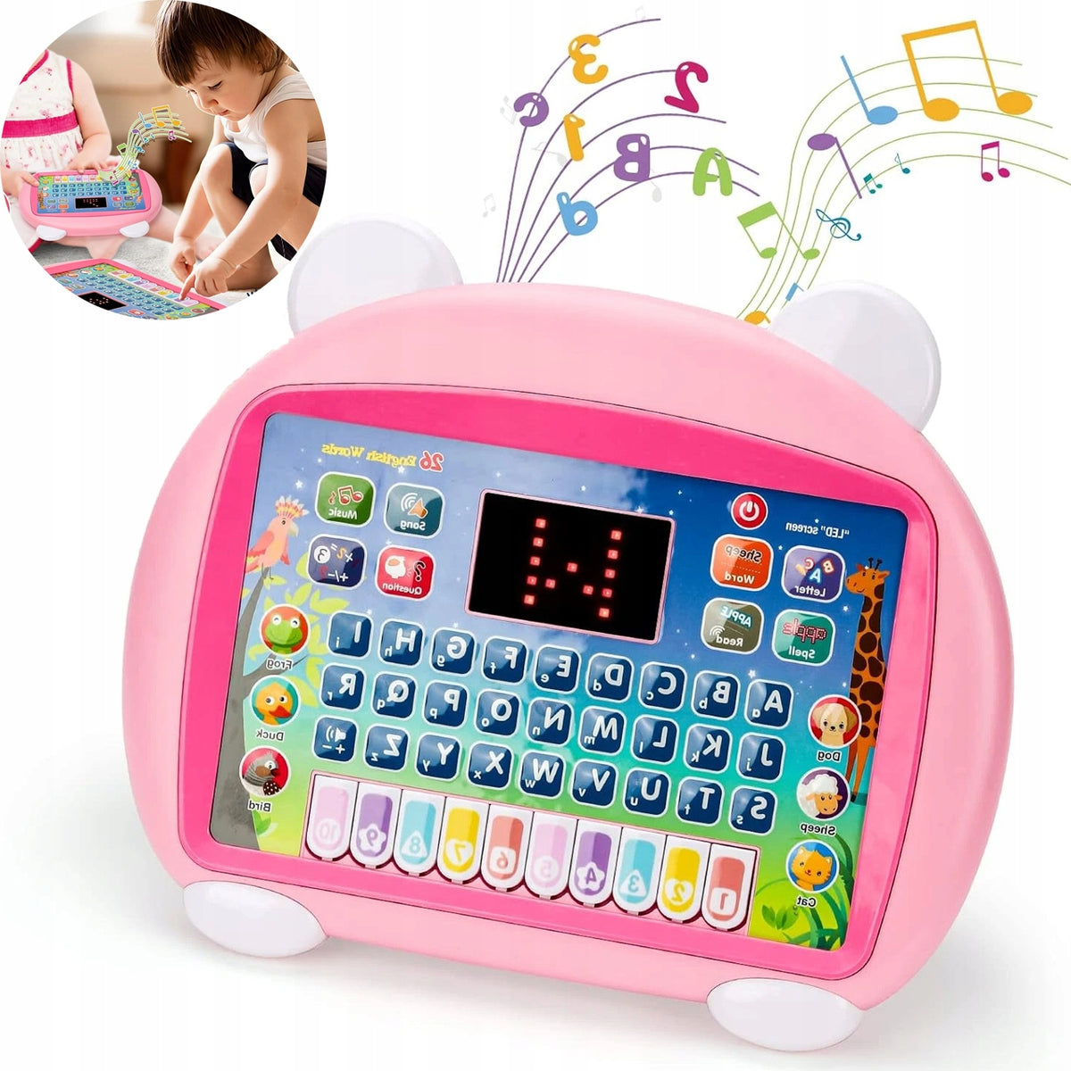 TABLET FOR CHILDREN INTERACTIVE EDUCATIONAL LEARNING THROUGH PLAY WITH LED