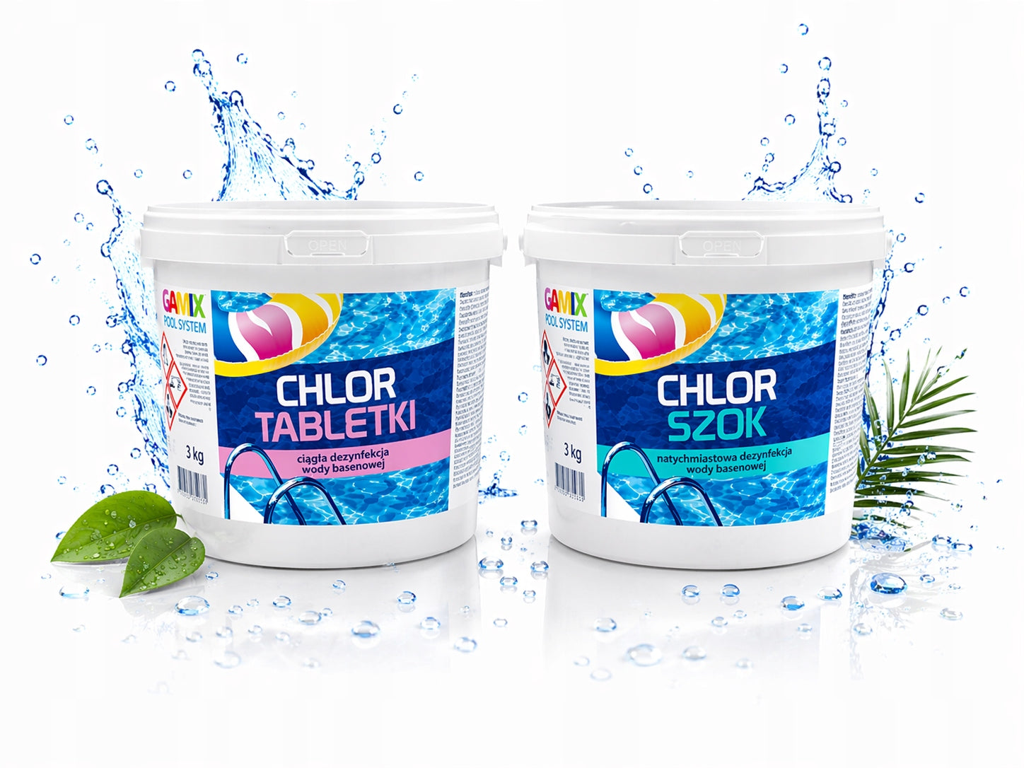 TABLETS + CHLORINE SHOCK SET POOL CHEMISTRY 2x3KG