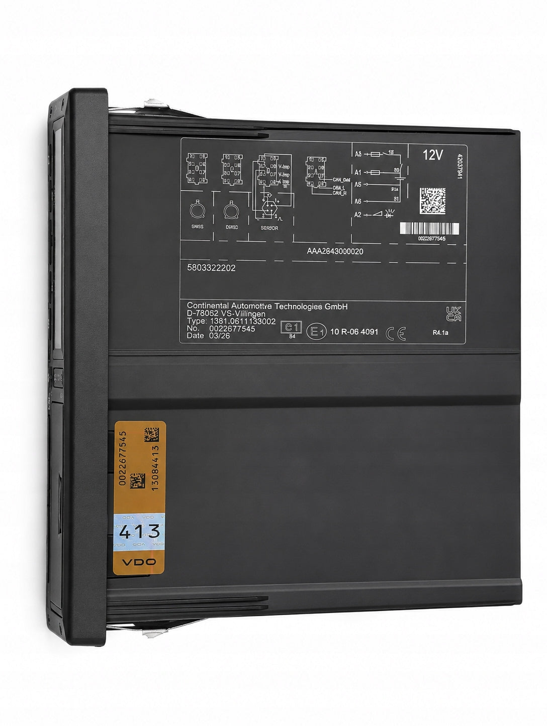 TACHOGRAPH VDO IVECO 5803322202 - 12V SMART 2 - PROGRAMMED FOR DAILY Manufacturer's catalog number 5803322202
